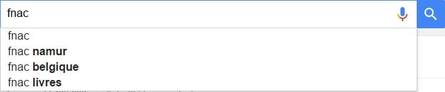 Suggestions de Google en rapport avec votre marque